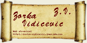 Zorka Vidičević vizit kartica